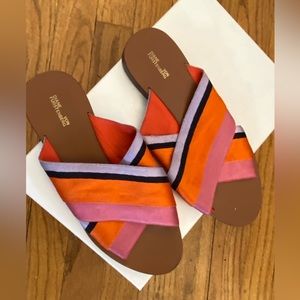 Diane von Furstenberg Bailie satin slides - size 6